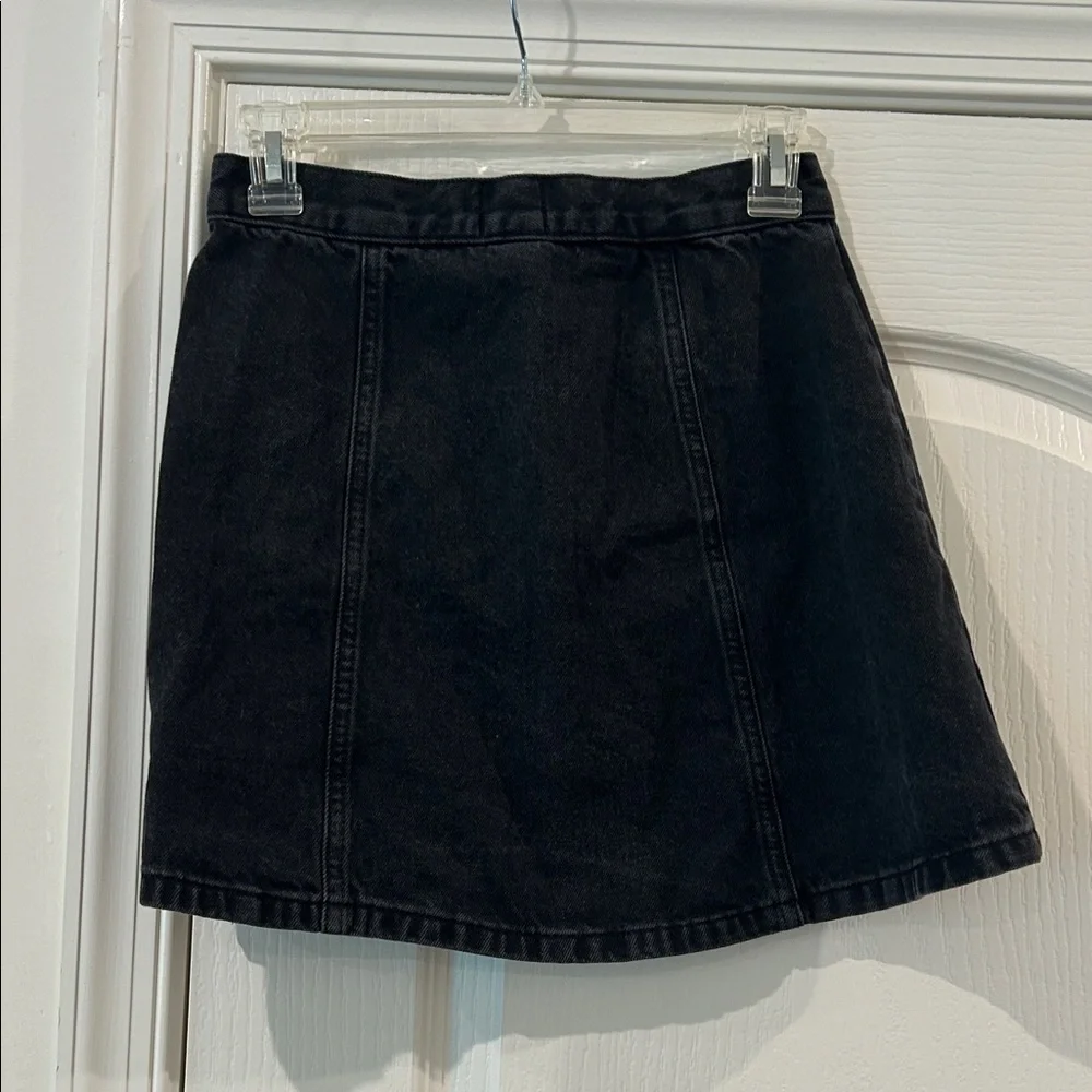BDG Black Button-Front Mini Skirt